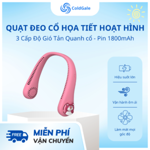 Quạt Đeo Cổ Hoạt Hình ColdGale - Phiên Bản Chú Gấu Hồng
